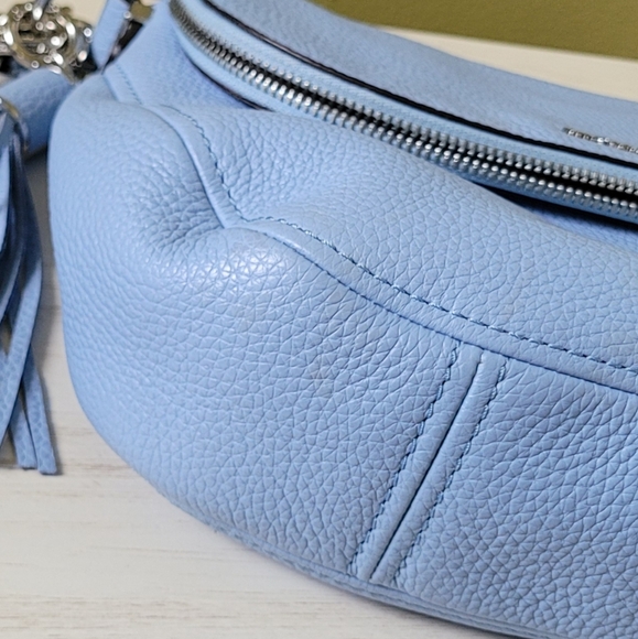 Michael Kors Blue BEDFORD Tassel Pebbled Leather Shoulder Bag/Crossbody Bag - Picture 15 of 16